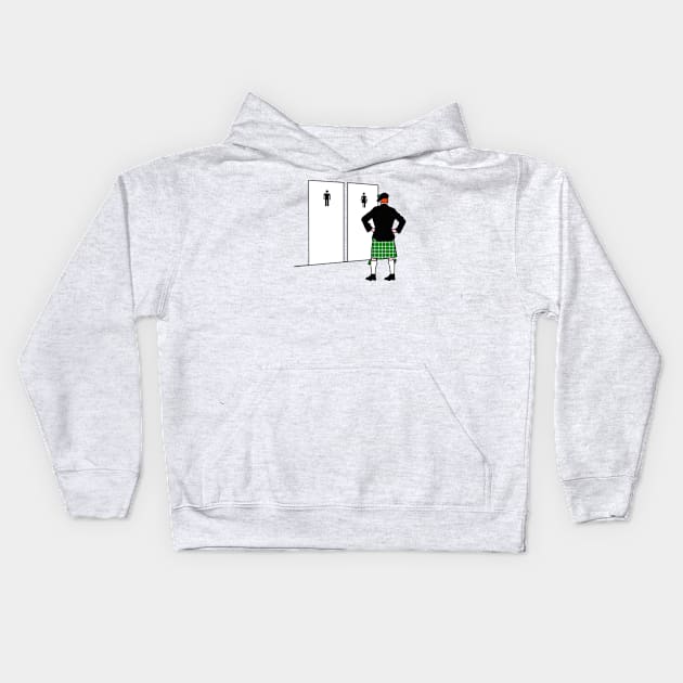 Funny St Patrick's Day kilt bagpipe player Irish Kids Hoodie by LaundryFactory